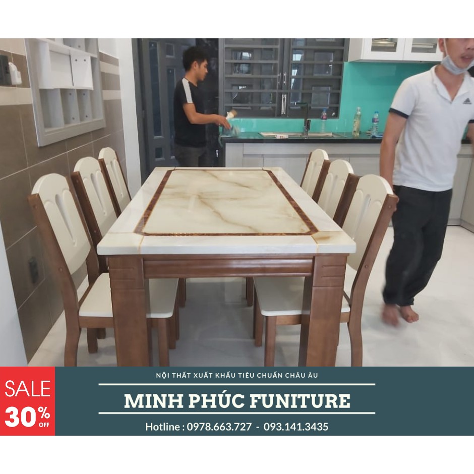 Bàn Ăn mặt đá xuất khẩu châu âu 1m6x6 ghế 03 | BigBuy360 - bigbuy360.vn