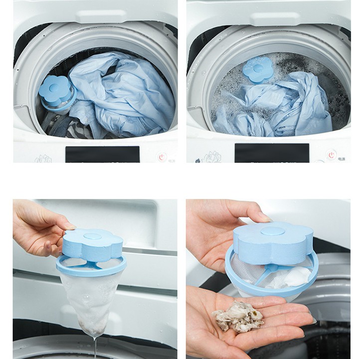 Phao lọc cặn bẩn lồng máy giặt hút xơ vải thông minh làm sạch quần áo bảo vệ máy Đồ dùng gia đình tiện lợi