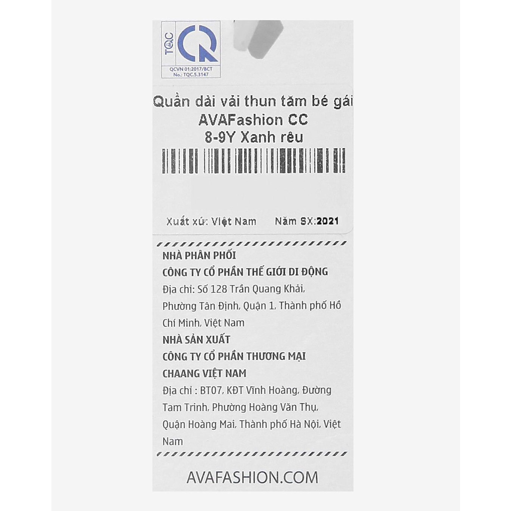 Quần dài bé gái AVAFashion CC màu xanh rêu