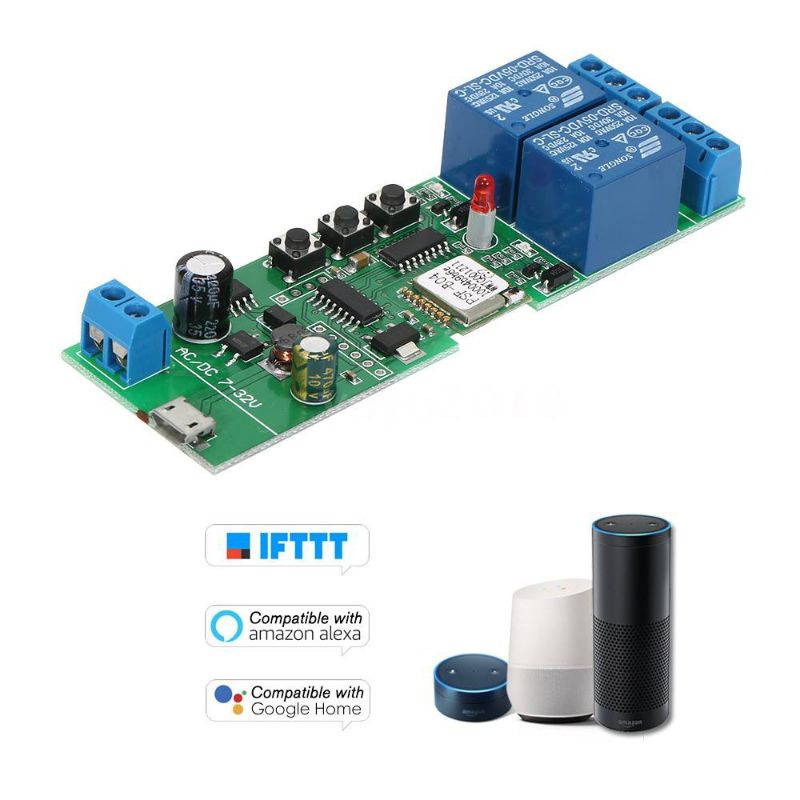 Công tắc wifi Ewelink 2ch có thể được sử dụng với nhiều thiết bị khác nhau. Bật tắt cửa lăn nhiều đè