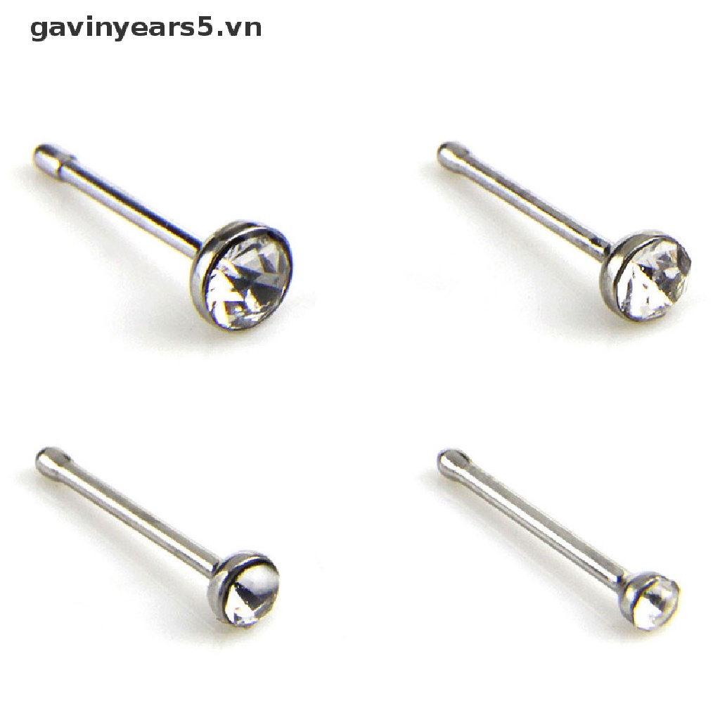 Set 60 Khuyên Mũi Thép Không Gỉ Đính Đá Pha Lê