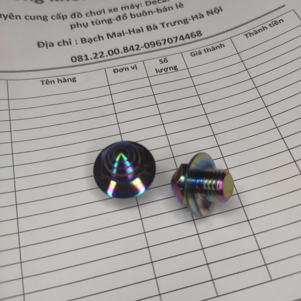 ỐC CHÂN GƯƠNG  TITAN 7 MÀU