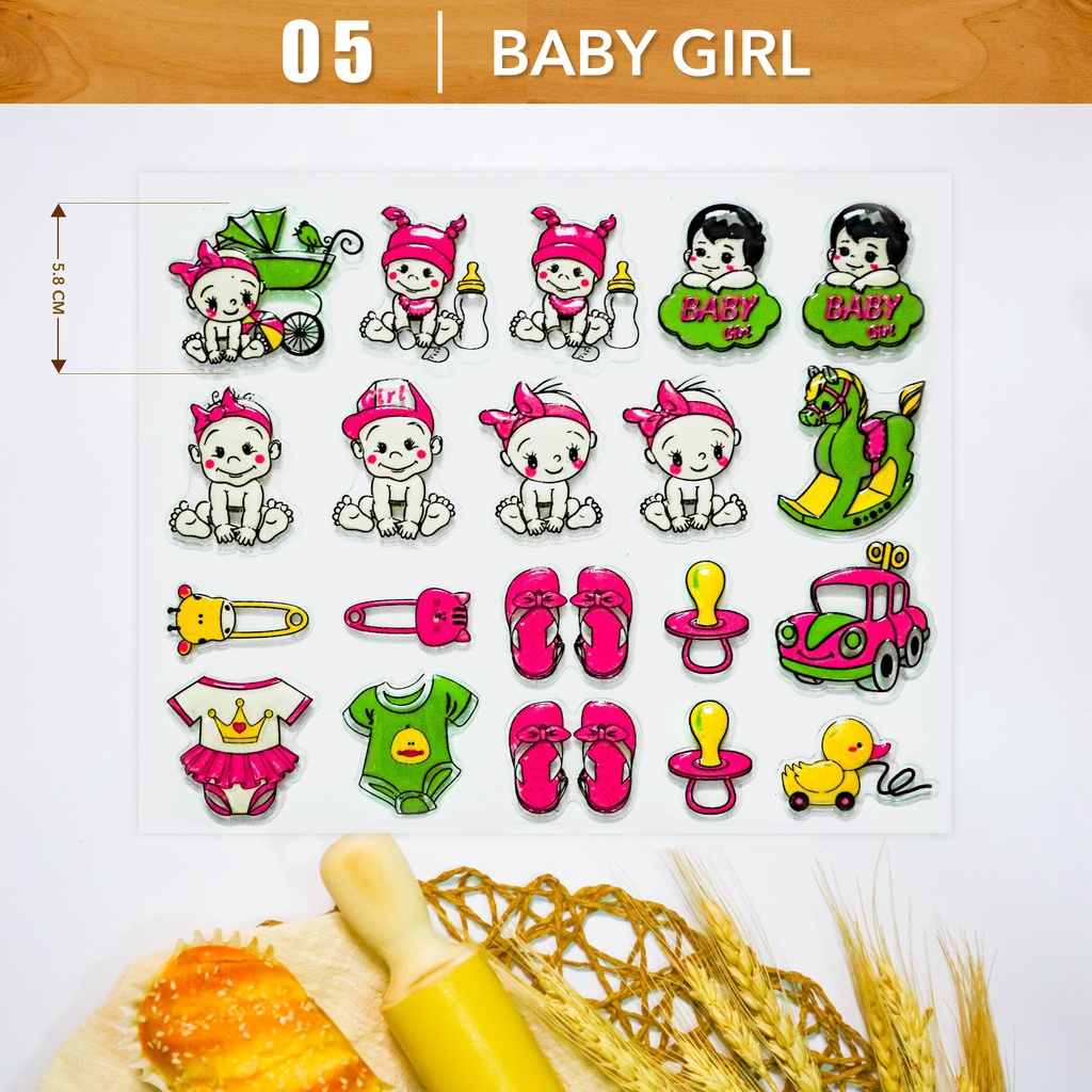 Hộp 5 tấm - Khuôn socola in hình bé gái - Chocolate mold Baby girl (MS 05) - Đồng Tiến Việt Nam