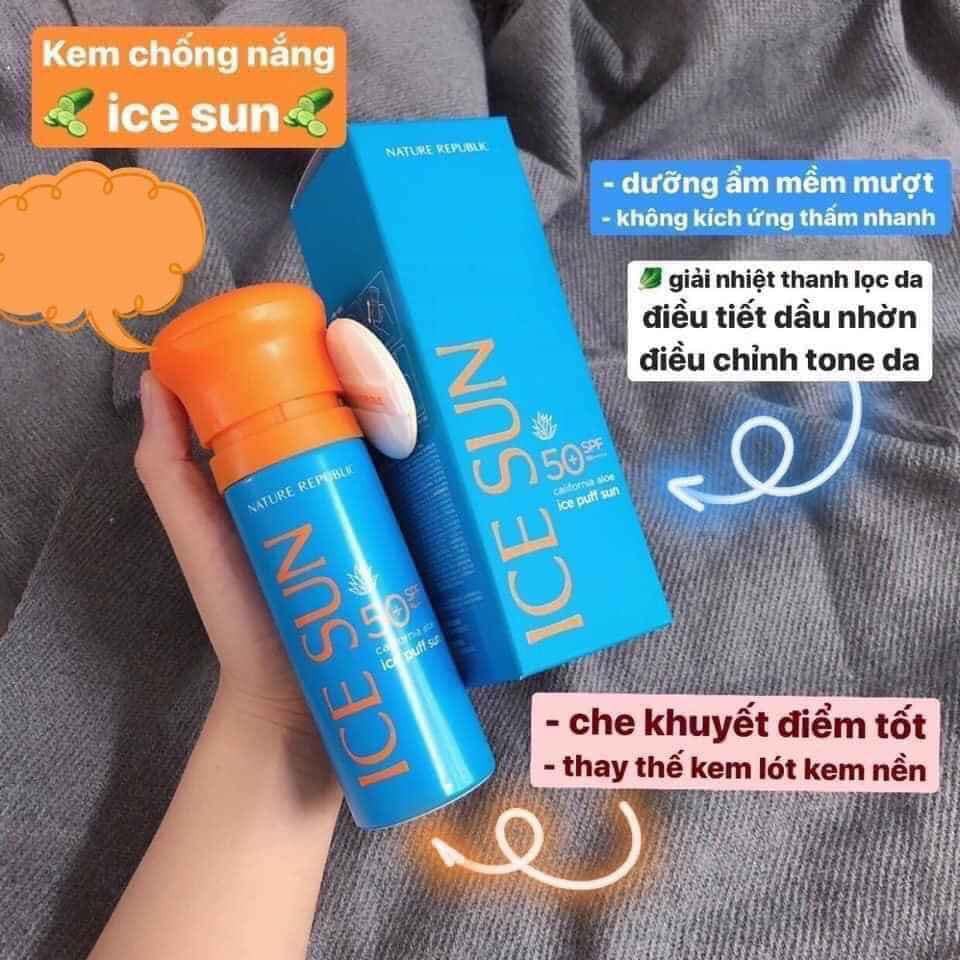 CHỐNG NẮNG ICESUN ❄FREESHIP❄ 🌤Kem Chống Nắng Ice Sun Nature Republic SPF 50 PA+++☀️☀️☀️