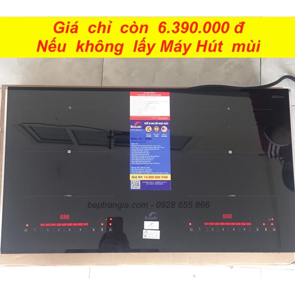Bếp Từ Đôi Bauer BE 366SA ✅[ TẶNG HÚT MÙI + BỘ NỒI ] -Bếp điện từ đôi Inverter, Nhập khẩu nguyên chi