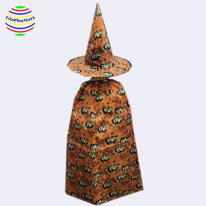 Áo Choàng Halloween - Áo Choàng Phù Thủy Kèm Nón