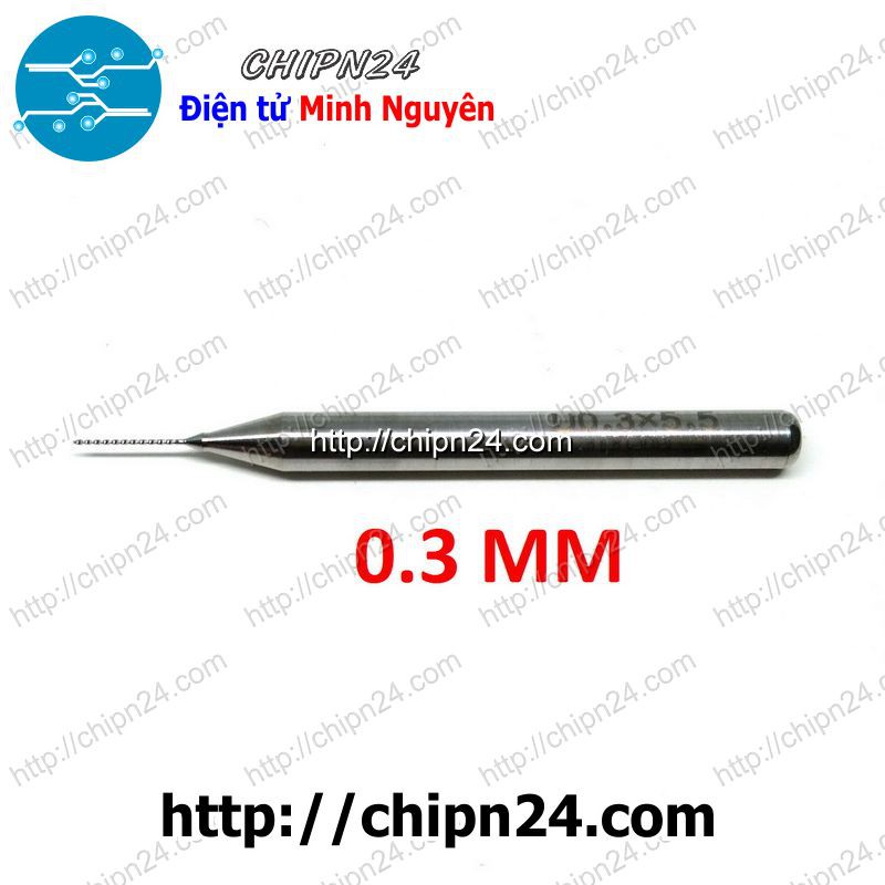 [1 CÂY] Mũi khoan mạch in CNC HỢP KIM 0.3mm