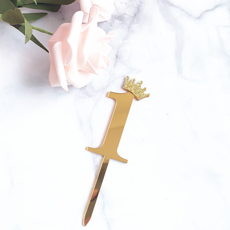 Crown Cake Topper Số [ HÀNG BÁN CHẠY ] Que Cắm Số trang trí bánh kem, bánh sinh nhật