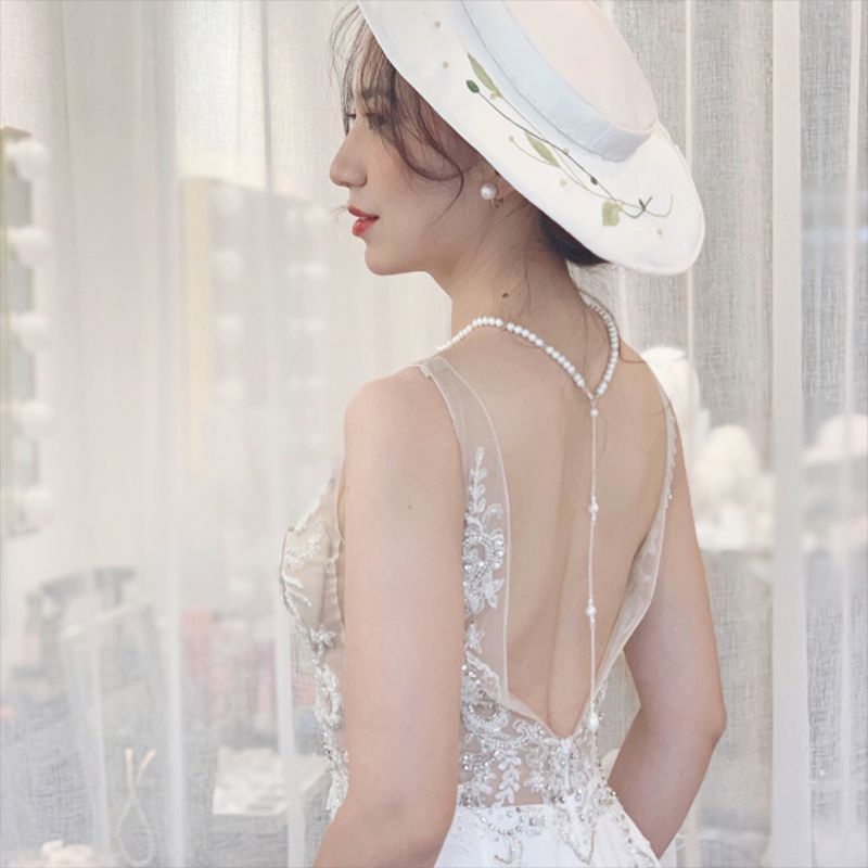 Vòng cổ Dài Tua Rua Đính Ngọc Trai Nhân Tạo Thời Trang