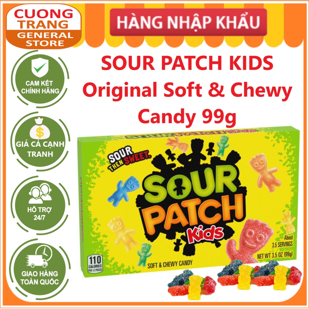 Kẹo dẻo sour patch kids hương trái cây hộp giấy 99g