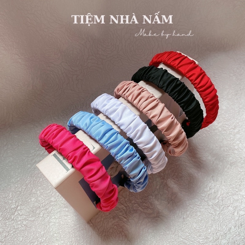 BỜM / CÀI TÓC NHÚN TRƠN BASIC CAO CẤP NHIỀU MÀU - [ Nhà Nấm handmade ]