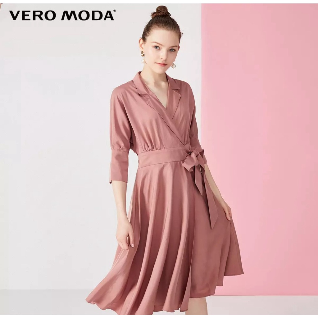 Ảnh thật video thật Váy xoè cổ vest tay lỡ Vero Moda - chính hãng có sẵn