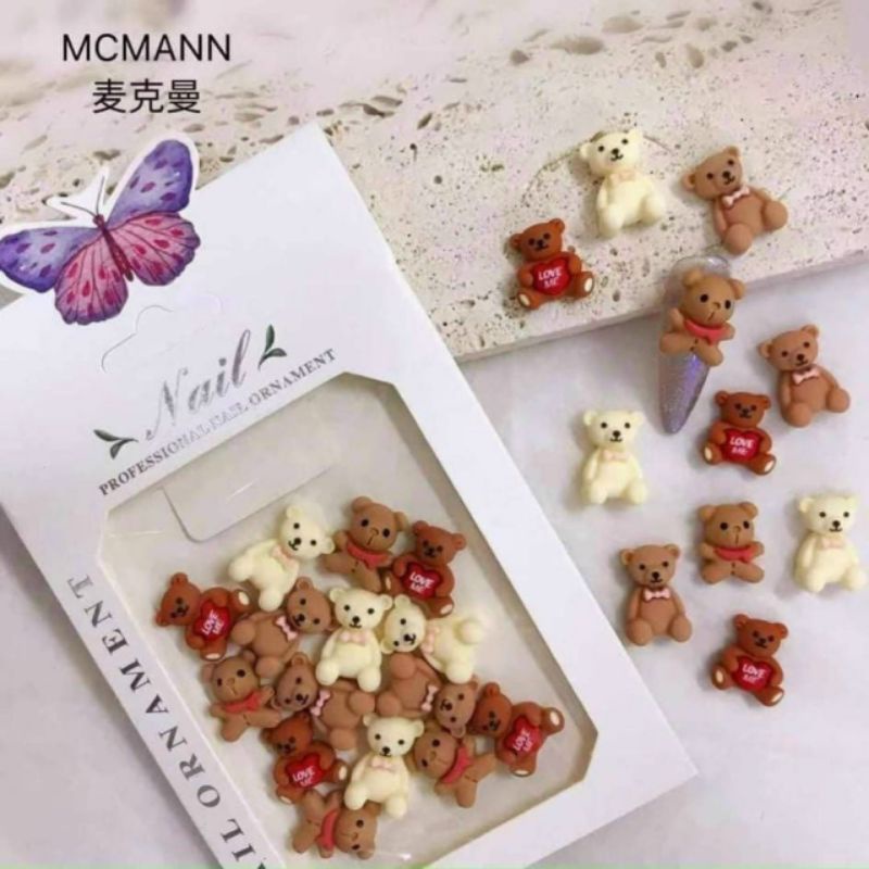 Charm nơ nail cao cấp, Charm nơ gắn móng túi