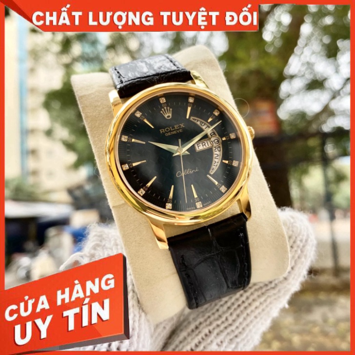 Đồng Hồ Nam RoLex Sapphire R031 Mặt ĐEN Máy Pin Nhật Chống xước Tuyệt Đối