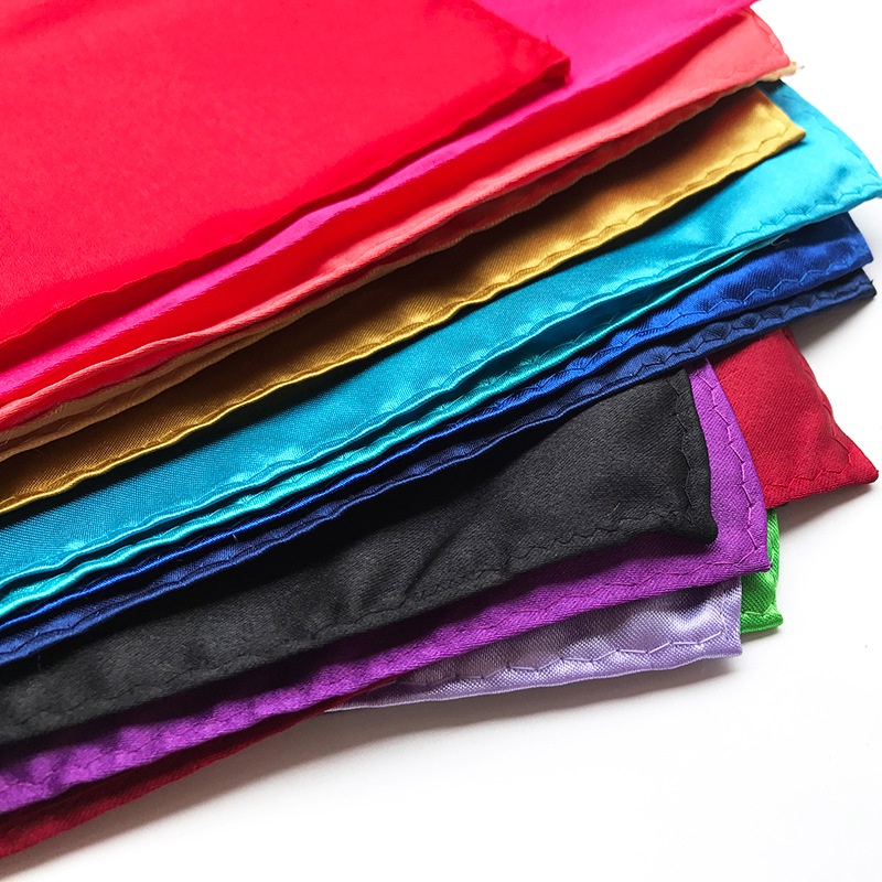 Khăn Tay Bỏ Túi Hình Vuông Bằng Satin 38 Màu Sắc Lựa Chọn