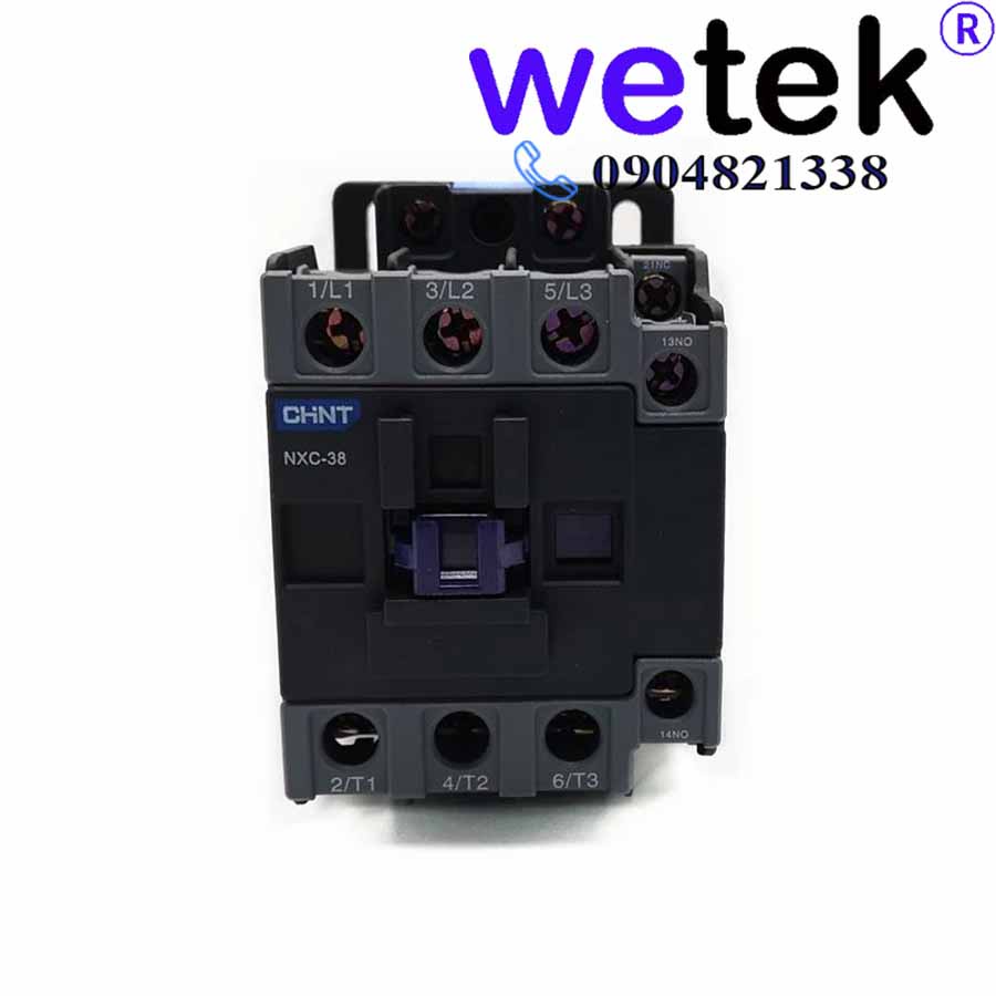 Khởi động từ contactor Chint 3P 220Vac  Mã NXC, có 1 tiếp điểm phụ NO & 1 NC, chính hãng, bảo hành