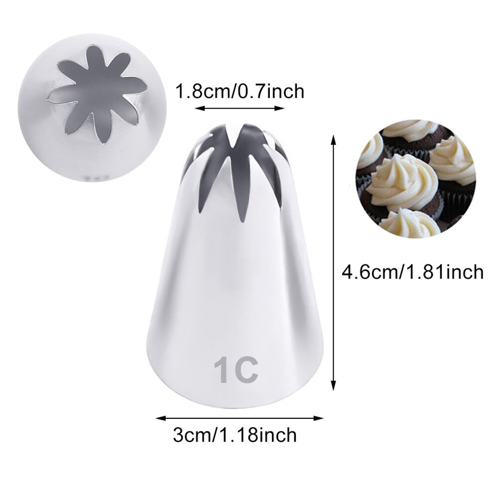 1 Vòi Phun Kem Trang Trí Bằng Thép Không Gỉ #195 #336 #2 #1c #853 #1g #112 #Đầu Bắt Bông Kem Dài 1M