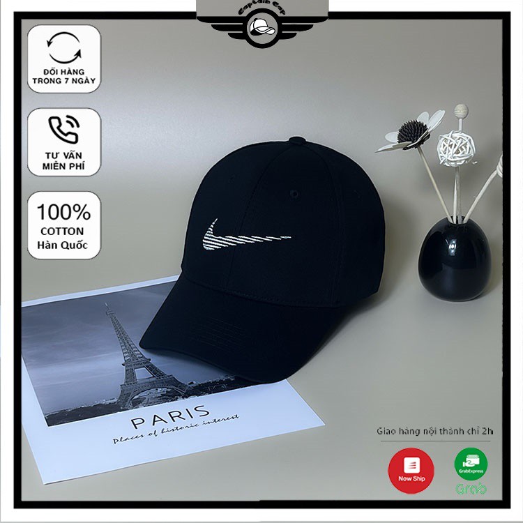 Mũ lưỡi trai Ni.ke màu đen cá tính dành cho cả nam và nữ full hộp để làm quà tặng