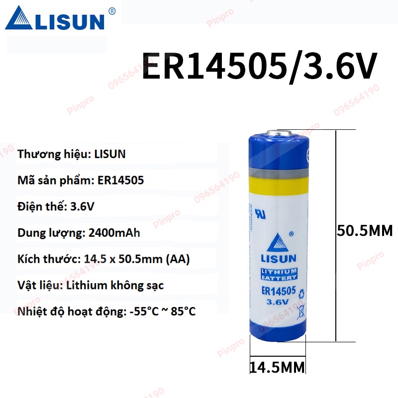 Pin Lisun ER14505 3.6V size AA 2400mAh chính hãng