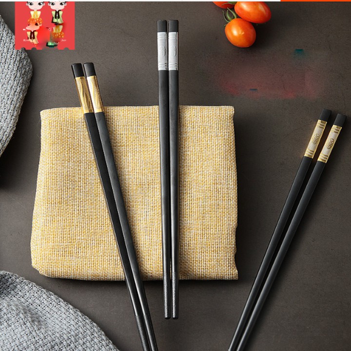 Combo 10 Đôi Đũa Vàng Hàn Quốc, Đũa Ăn Cao Cấp Chống Mốc, Chống Trơn, Bền Màu