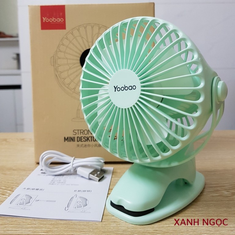 Quạt kẹp tích điện YOOBAO F04  6400mAh xoay góc 360 độ, Quạt kẹp xe đẩy, để bàn, chạy liên tục tới 32 tiếng. | BigBuy360 - bigbuy360.vn
