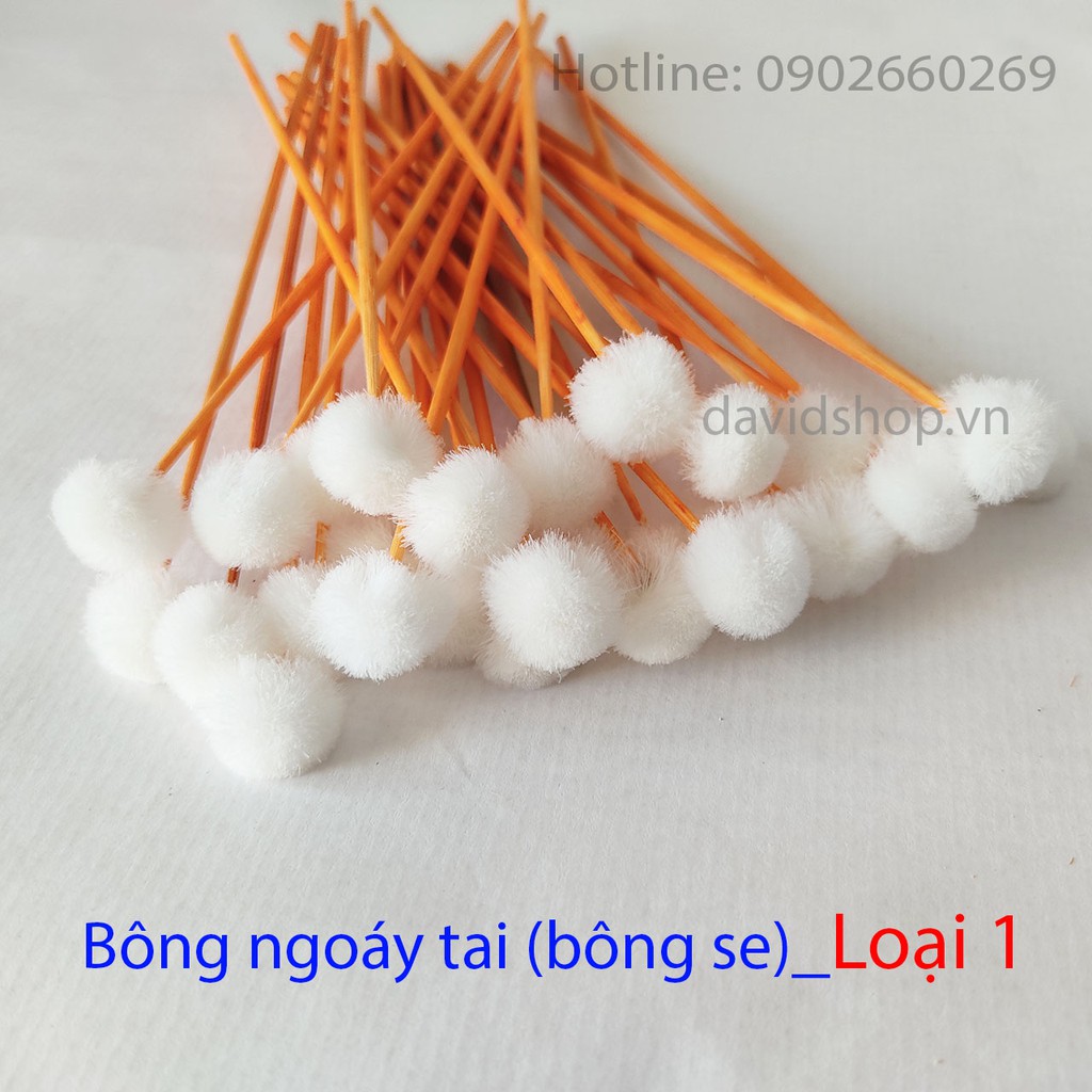 Bông ngoáy tai lông se bộ 5 cây, 20 cây dụng cụ lấy ráy tai loại 1, loại 2, loại 3