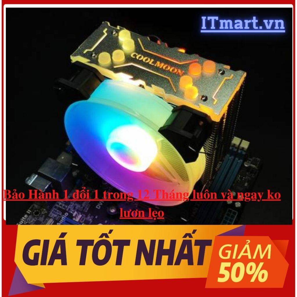 Quạt tản nhiệt CPU COOLMOON X400 Bộ tản nhiệt máy tính hỗ trợ CPU Inte và AMD- Led ARGB