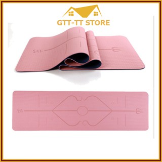 Thảm Tập YOGA CAO SU NON TPE 2 Lớp (KÈM TÚI ĐỰNG), Thảm Tập Gym Chống Trơn Trượt.