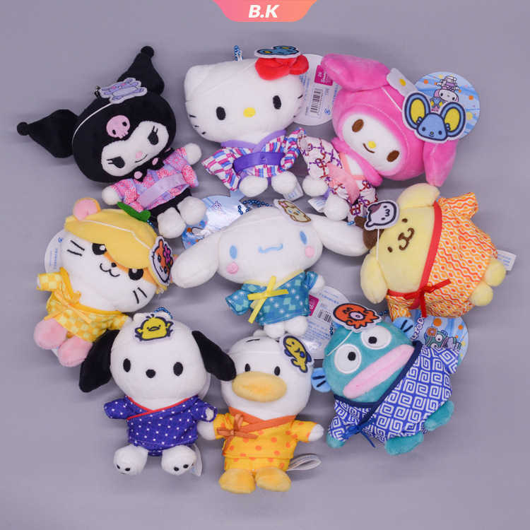 SANRIO HELLO KITTY Set 2 đồ chơi nhồi bông Phong Cách Kimono Dễ Thương