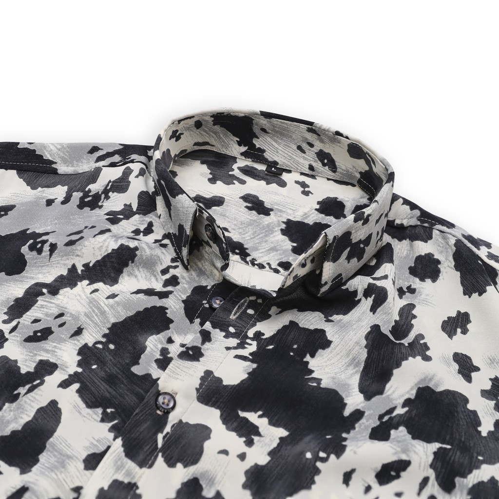 Áo Sơ Mi Nam, Sơ Mi Nam Tay Dài Hoạ Tiết Dairy Cows , Cổ Vest, Vải Lụa Cao Cấp Không Nhăn, Thoát Khí - ULTRA.B BX04 | BigBuy360 - bigbuy360.vn