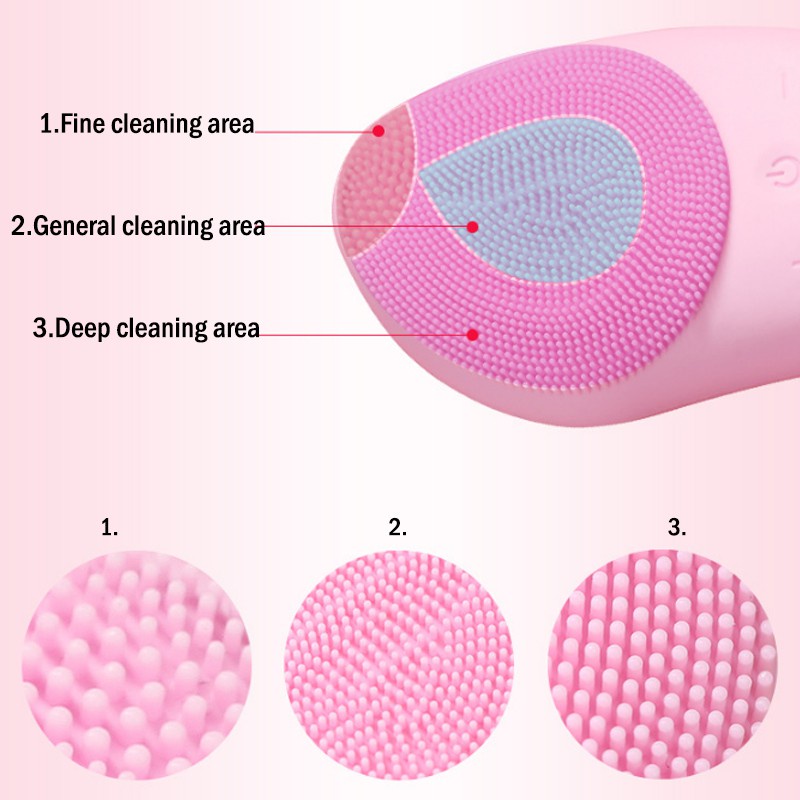 Máy massage rửa mặt 3 in 1 SONIC FACIAL BRUSH cao cấp,sạc usb,chống nước,rung siêu âm làm sạch 3 cấp