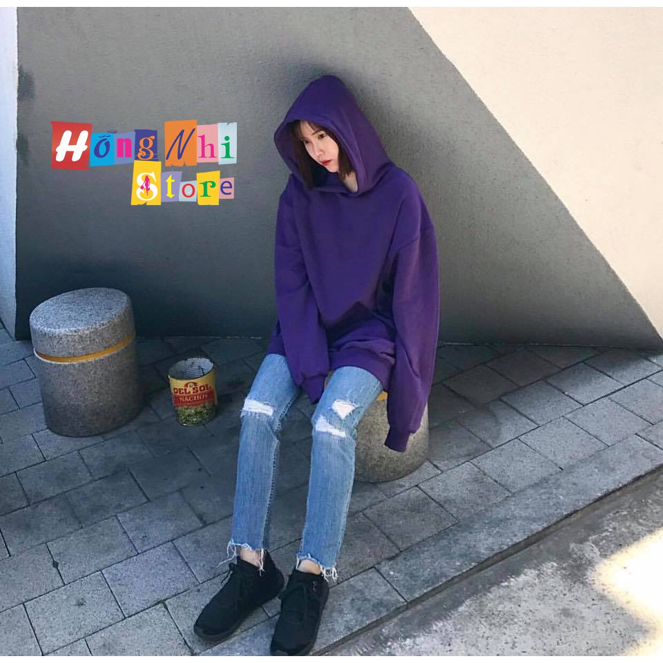 Áo Hoodie Trơn Màu Tím Đậm Cao Cấp Dáng Rộng Unisex Nam Nữ Mặc Được - MM | BigBuy360 - bigbuy360.vn