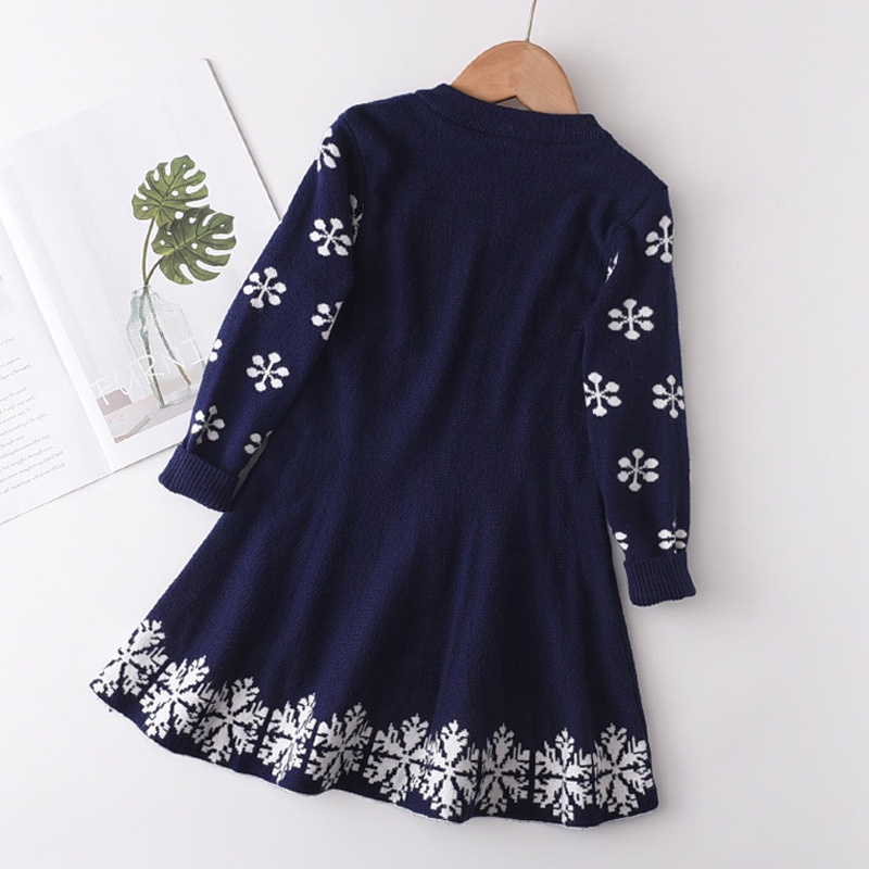 Đầm len BEAR LEADER họa tiết giáng sinh dễ thương thời trang mùa đông cho bé gái 3-7 tuổi