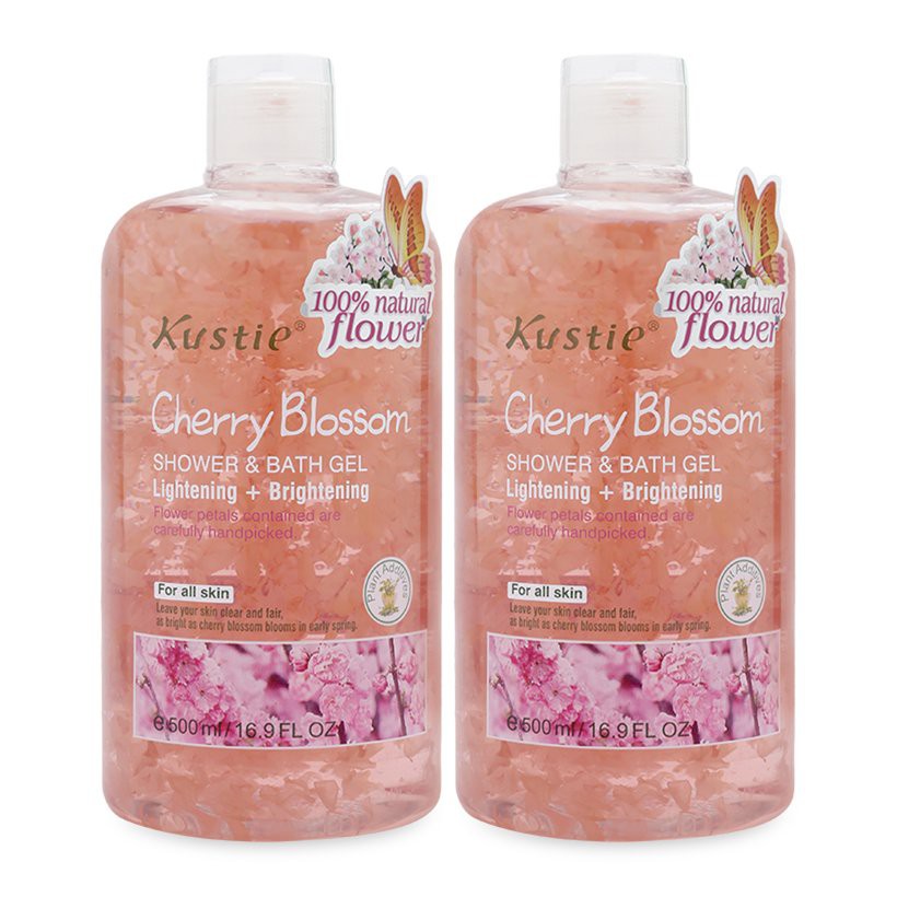 Combo 2 Sữa tắm Kustie Cherry Blossom chiết xuất cánh  hoa anh đào 500ml