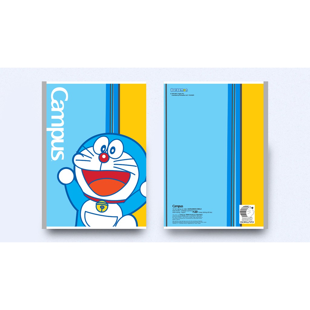 Vở kẻ ngang (có chấm) 120 trang Campus DORAEMON SMILE  thiết kế bắt mắt, những hình ảnh ngộ nghĩnh từ chú mèo máy