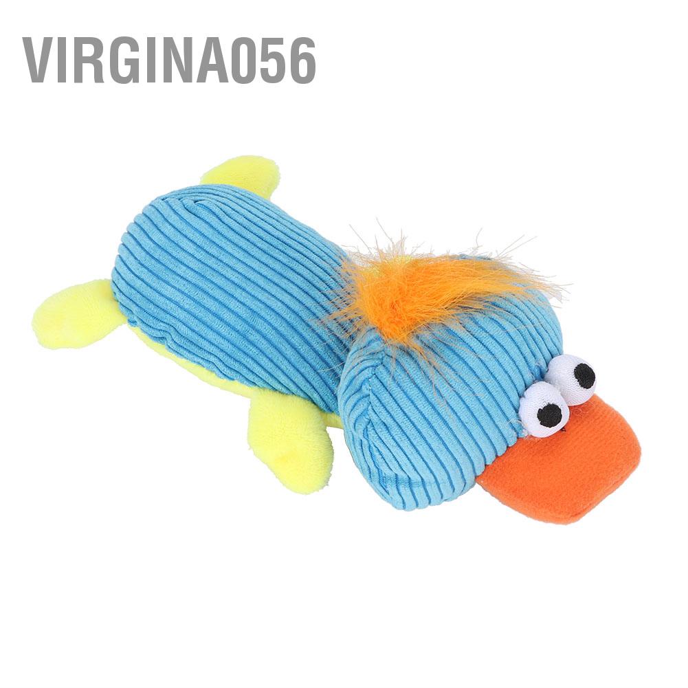 Virgina056 2PCS/Set Pet Dog Squeak Chew Toy Soft Plush Duck Monkey Sound Toys