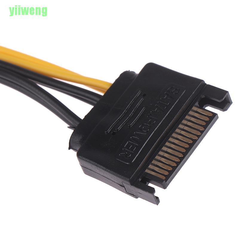 Cáp nguồn YW 15pin SATA Male sang 8pin(6+2) PCI-E 20cm cho thẻ đồ họa | BigBuy360 - bigbuy360.vn