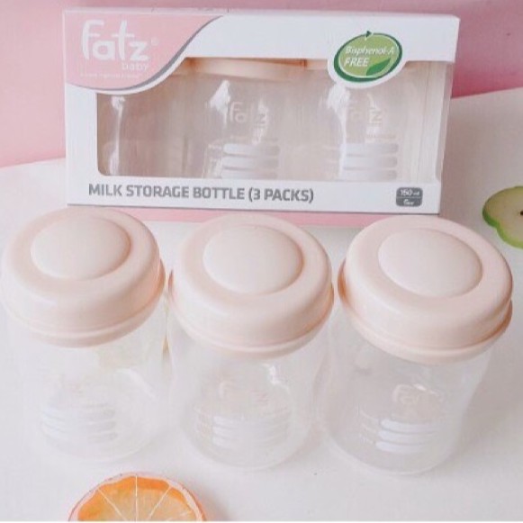 Bộ 3 bình trữ sữa 150ml cổ rộng Fatz Baby FB0120