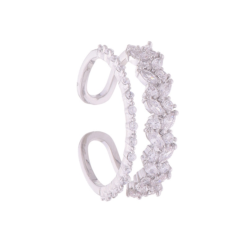 Nhẫn Hở Đính Đá Zircon Phong Cách Nhật Hàn Cho Nữ