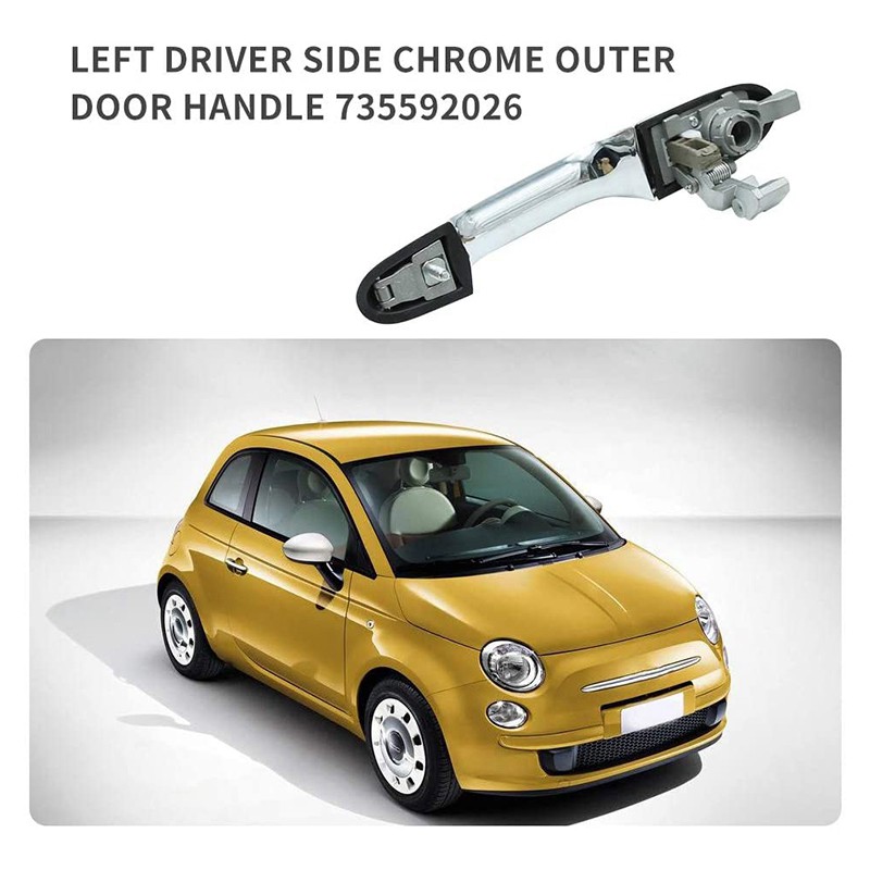 Front Left Door Handle for Fiat 500 Replacement for Right Hand Drive Vehicle Automative MPN 735592026 73545876