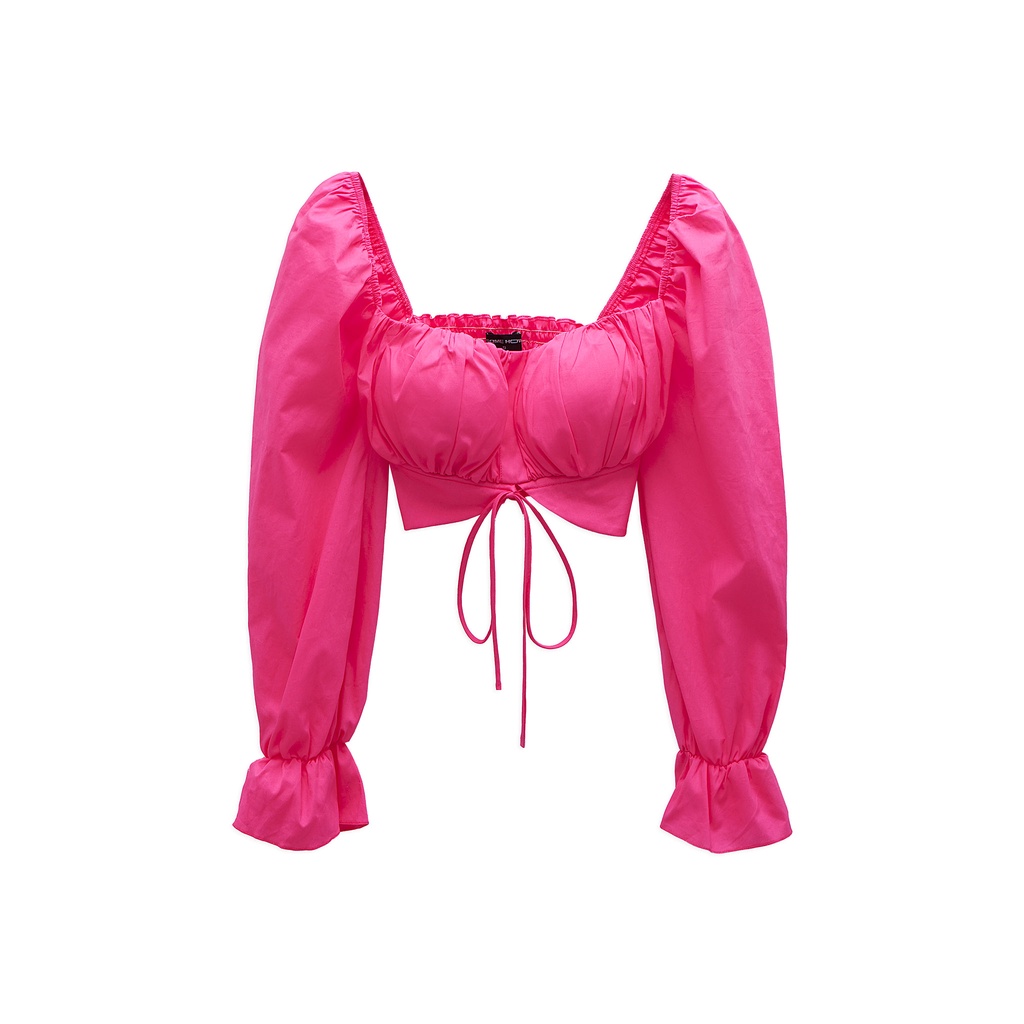 Áo Croptop Nữ Poet Sleeve , Chất kate ướt Thoải Mái , WC000066,SOMEHOW