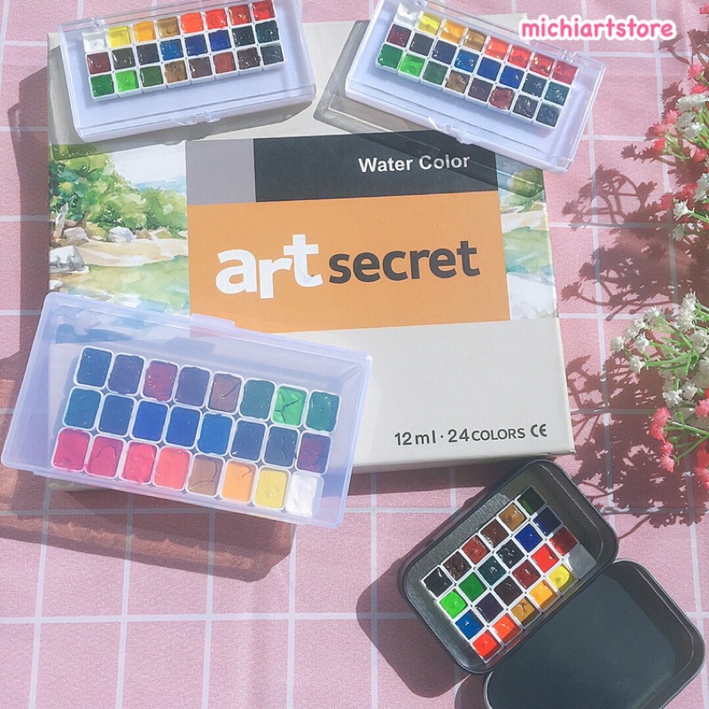 [Michi Art Store] Màu nước Art Secret nội địa 24 màu pocket 0,5ml, 1ml