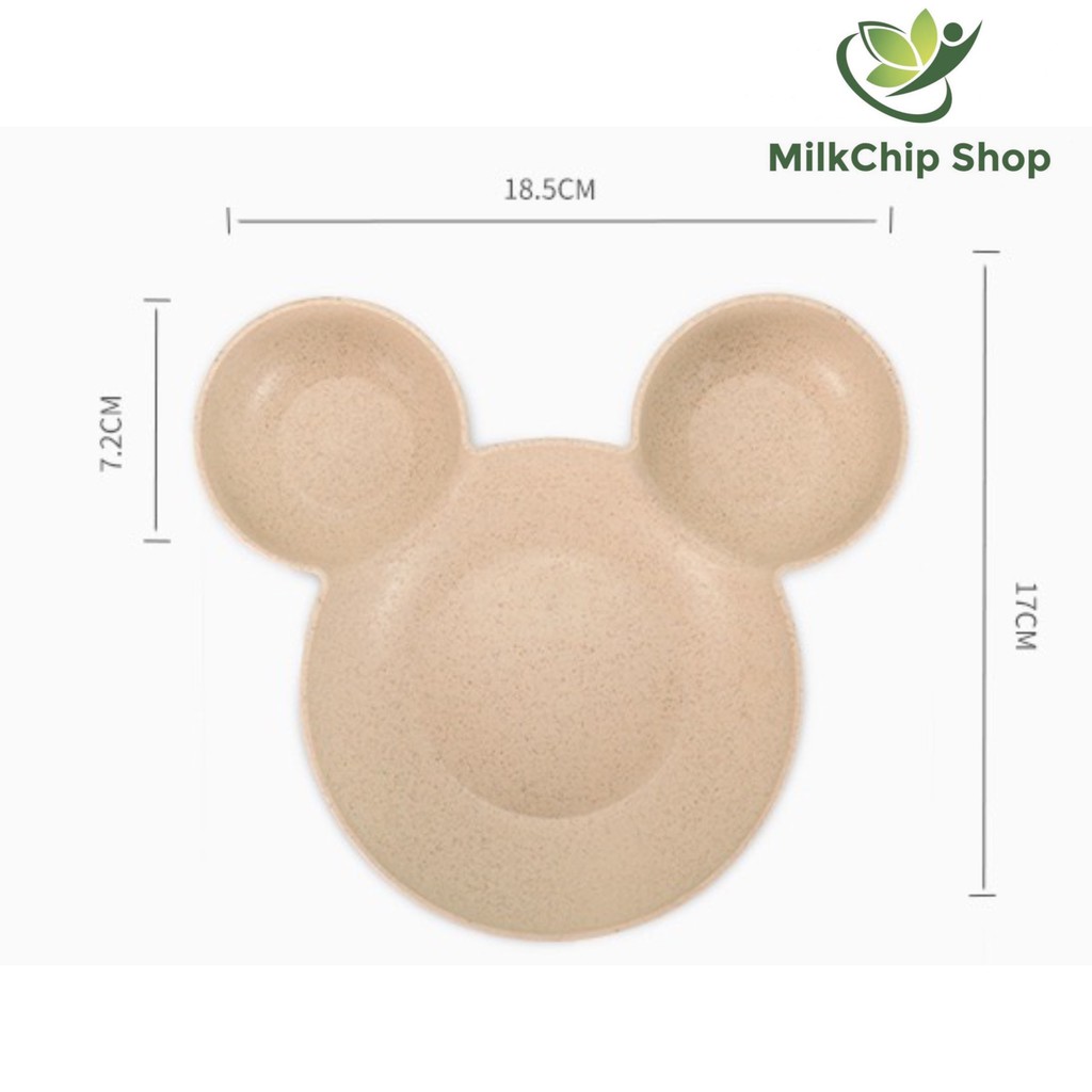 Bát ăn dặm lúa mạch 3 ngăn hình Mickey tiện dụng cho bé ăn dặm ngon miệng BA003