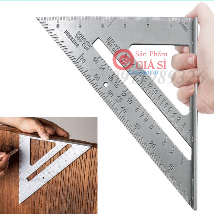 Thước ke góc vuông kim loại tổng hợp nhôm 7inch Thước vuông - Thước đo góc vuông ❤️freeship❤️
