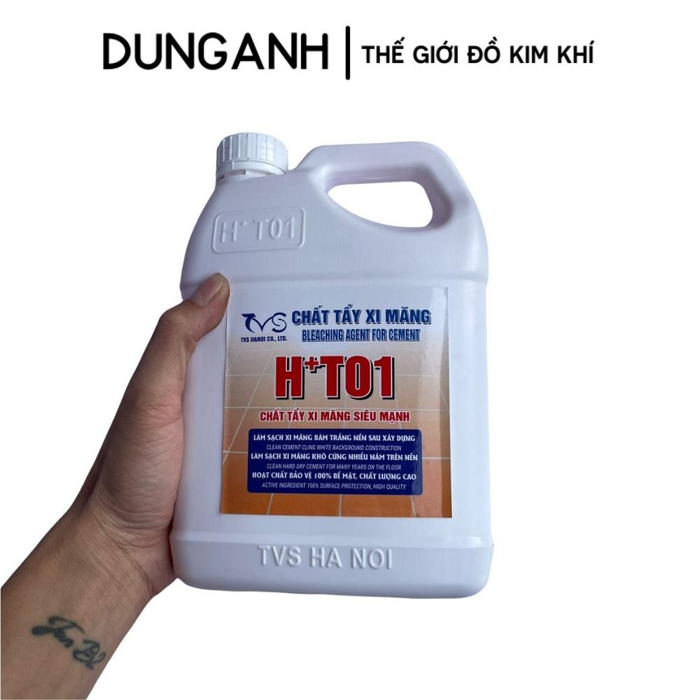 Nước tẩy xi măng Kim Khí Dung Anh, chất tẩy xi măng HT01, dung dịch tẩy xi măng các cỡ tặng kèm Samran