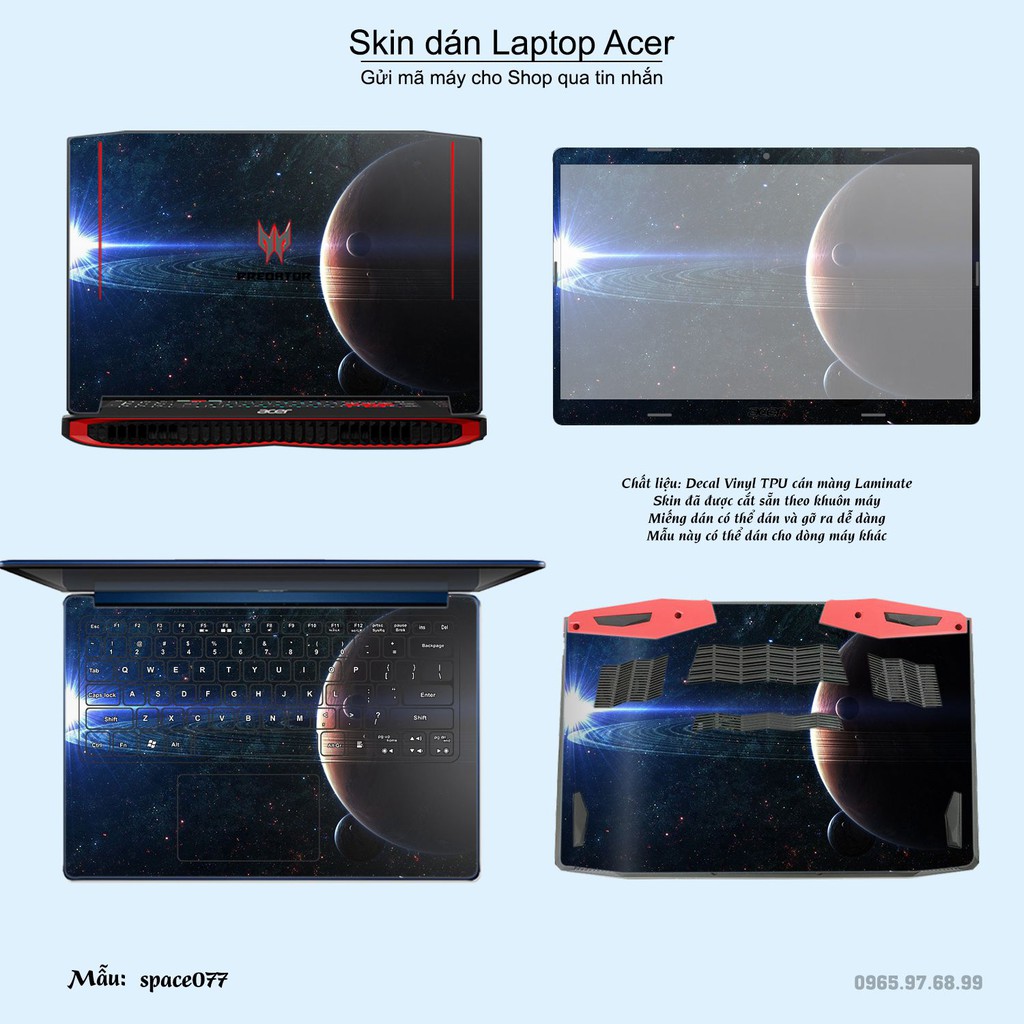 Skin dán Laptop Acer in hình không gian _nhiều mẫu 13 (inbox mã máy cho Shop)