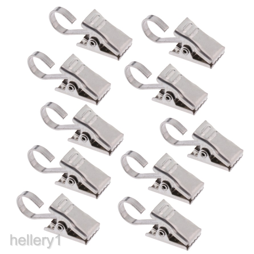[Hellery1] Set 10 Kẹp Treo Rèm Chịu Được Sức Nặng Có Móc Lò Xo
