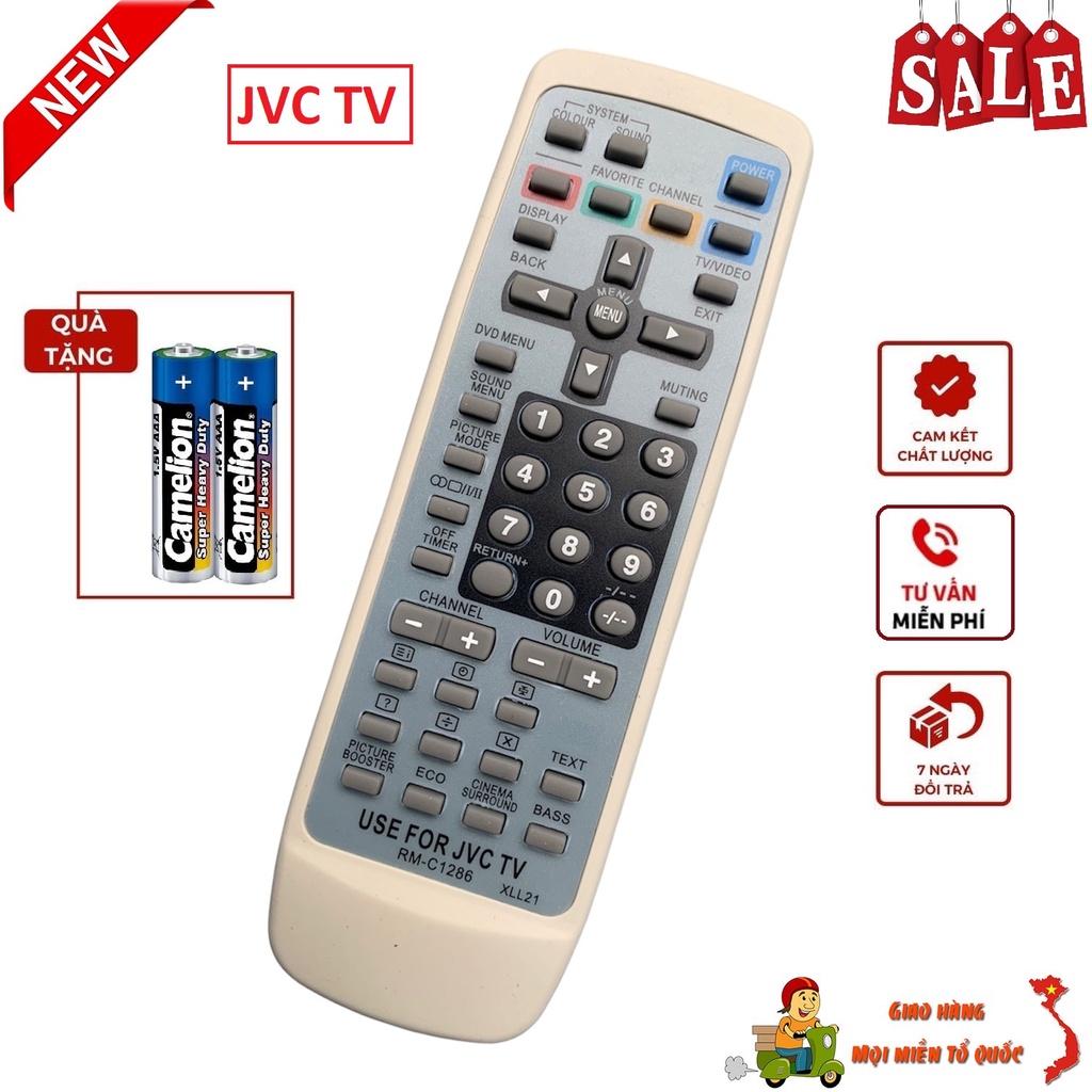 Điều khiển tivi JVC đời cũ RM-C1286 - Hàng tốt [ BH đổi mới, tặng kèm pin ] remote JVC tivi