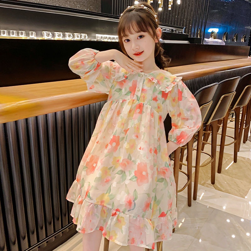 Đầm Chiffon Phong Cách Hàn Quốc Thời Trang Mới Dành Cho Bé Gái 2022