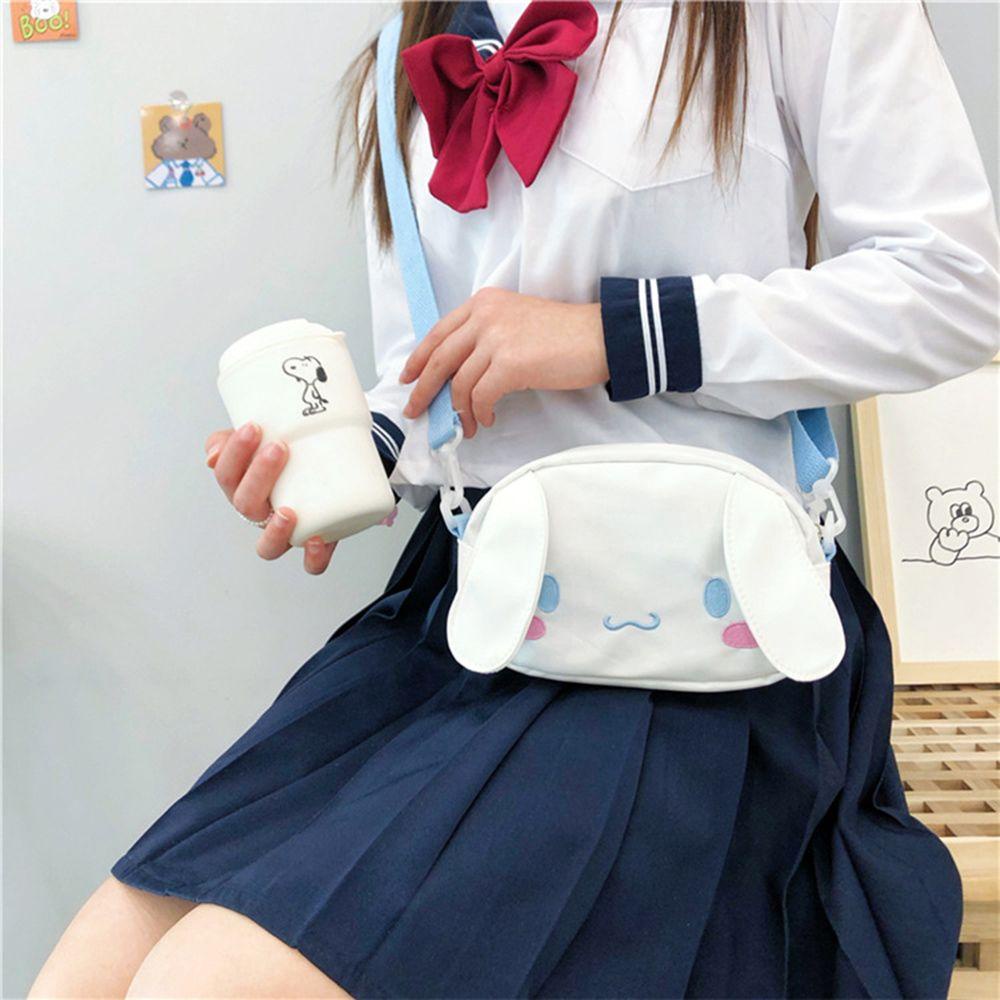 Túi Đeo Chéo Vải Canvas Cỡ Lớn In Họa Tiết Hoạt Hình Dễ Thương Thời Trang Cho Bé Gái
